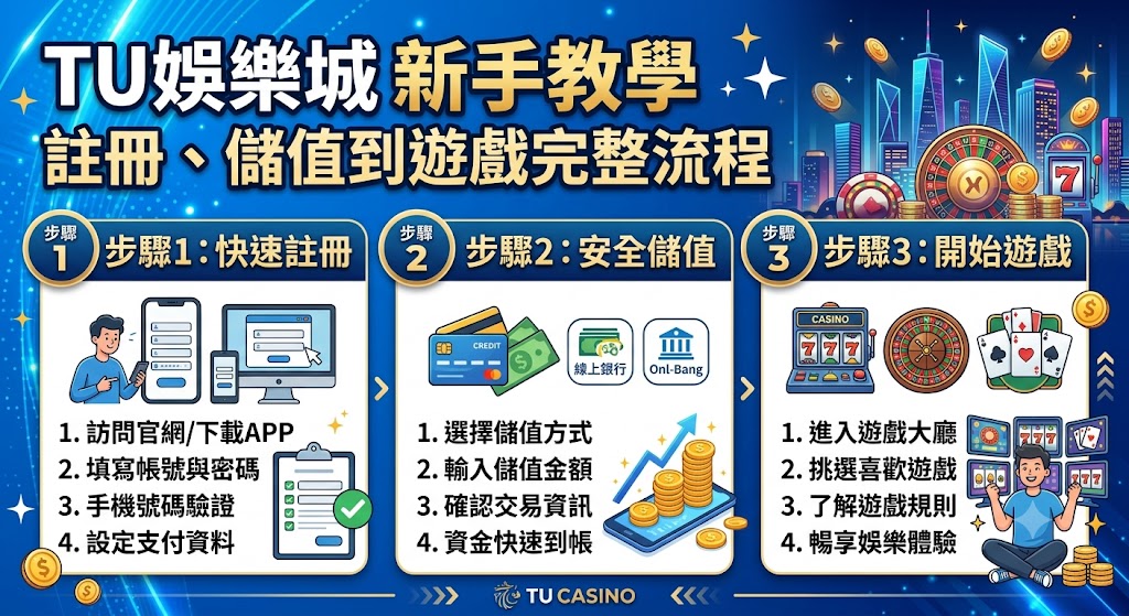 註冊、儲值到遊戲完整流程